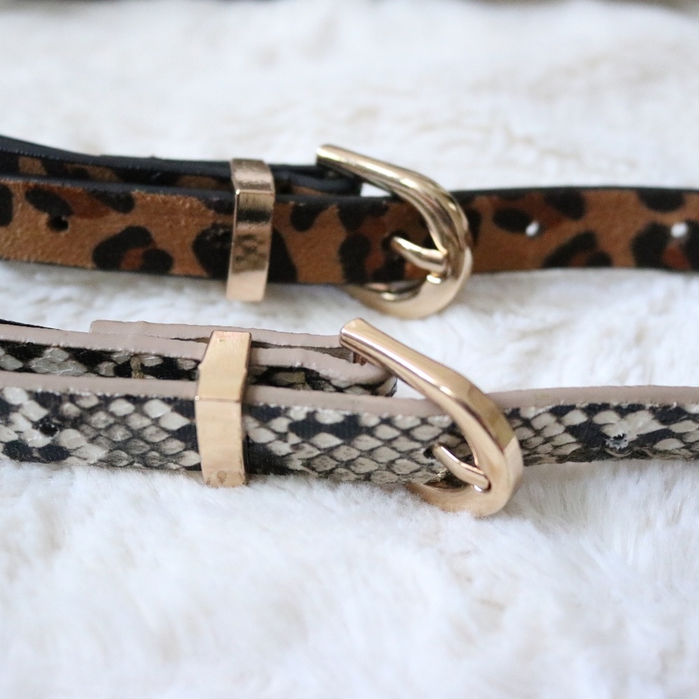 Animal Print Leopard & Snake Belt Set - Picture 2 of 5